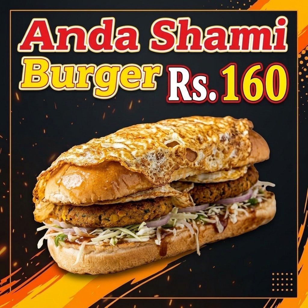 Anda Shami Burger - انڈہ شامی برگر