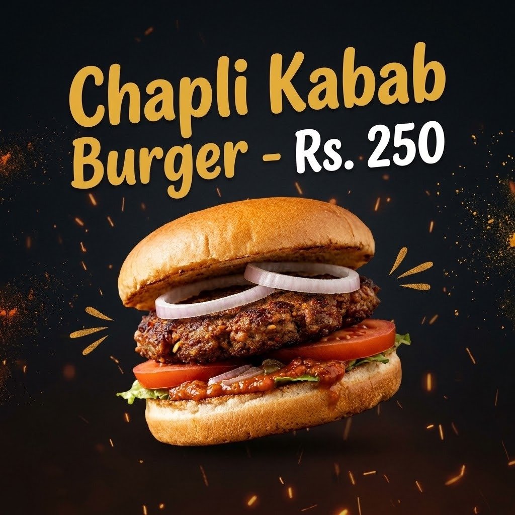 Chapli Kabab Burger - چپلی کباب برگر