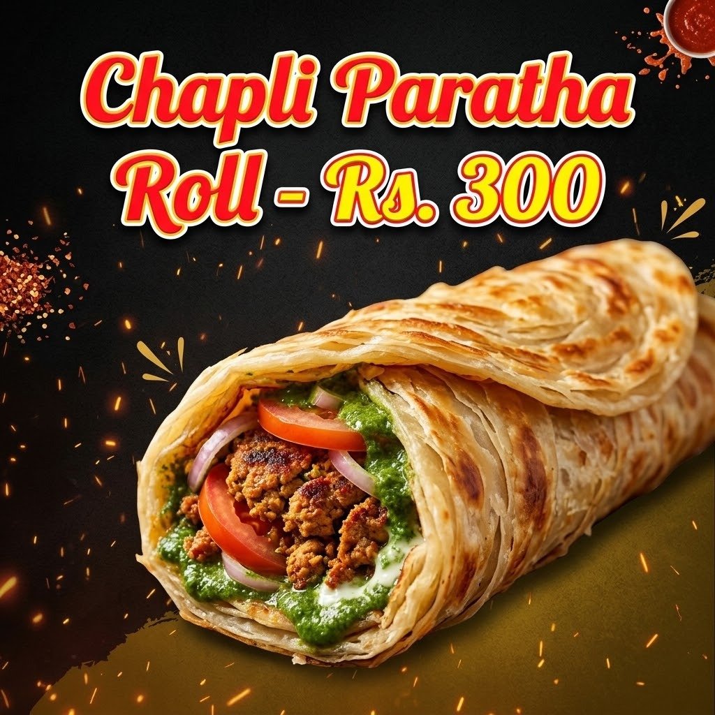Chapli Paratha Roll - چپلی پراٹھا رول