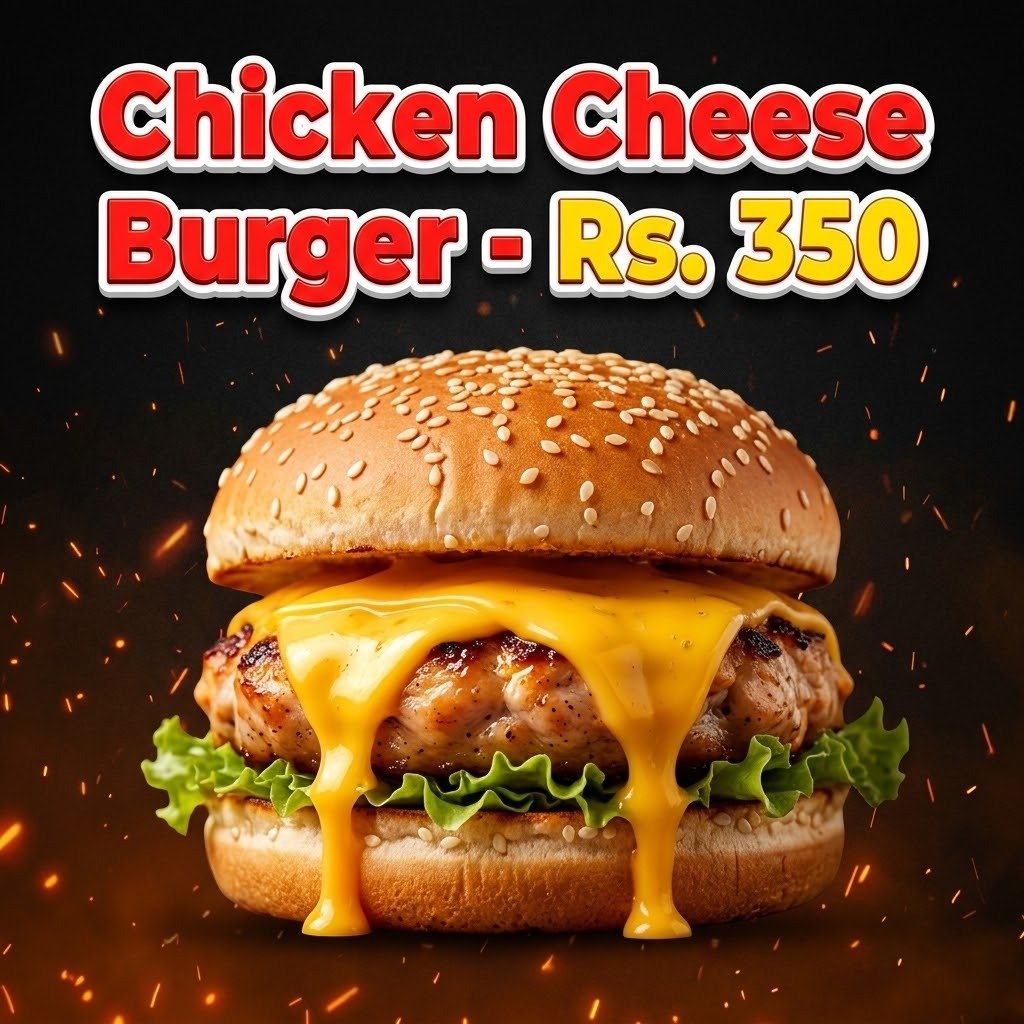 Chicken Cheese Burger - چکن چیز برگر