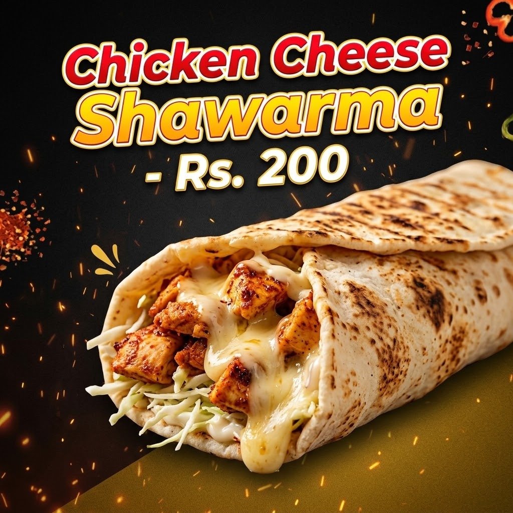 Chicken Cheese Shawarma - چکن چیز شوارما
