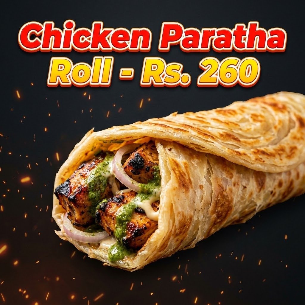 Chicken Paratha Roll - چکن پراٹھا رول