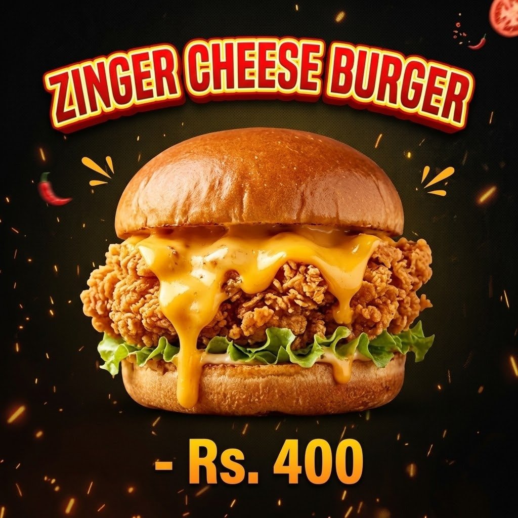 Zinger Cheese Burger - زنگر چیز برگر